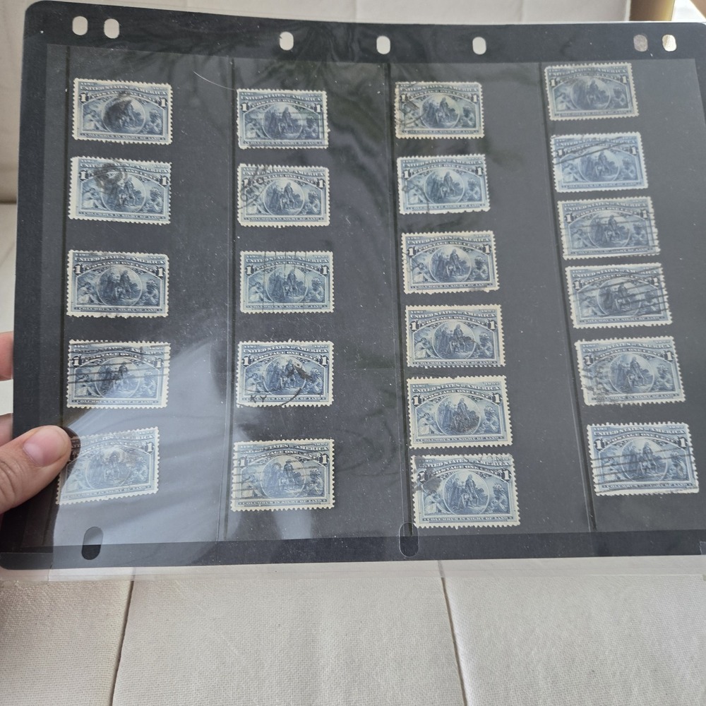 US Stamp, Columbus in Sight of Land. Lot Of 22